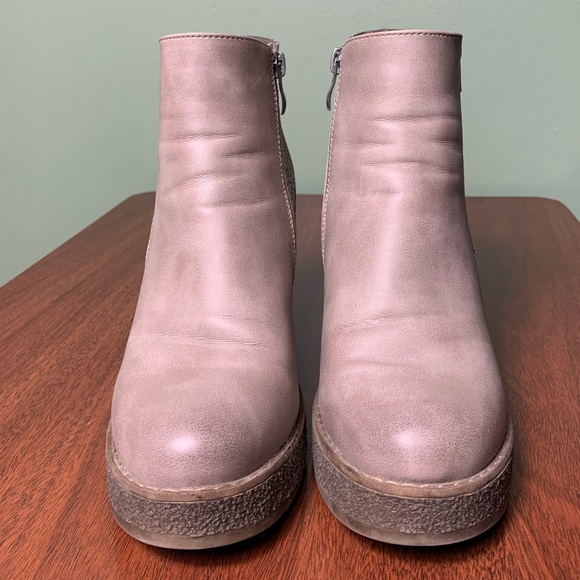 Chalada | Taupe Snakeskin Vegan Leather Block High Heel “Ella”Booties - 38 - Picture 5 of 10